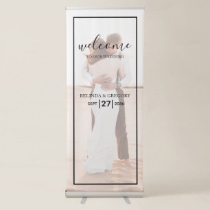 Elegant Minimalist Photo Wedding Welcome Sign