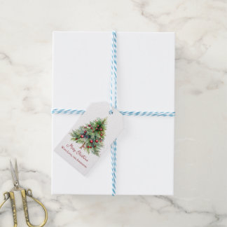 Elegant Minimalist Pine Christmas Gift Tags