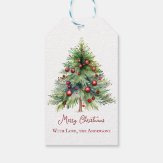 Elegant Minimalist Pine Christmas Gift Tags