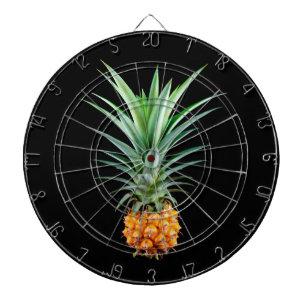 elegant minimalist pineapple   Black background Dartboard