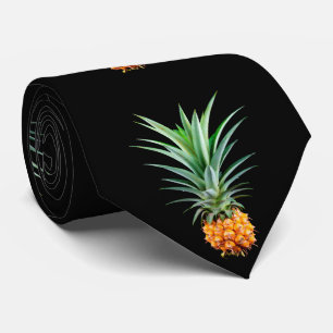 elegant minimalist pineapple   black background tie