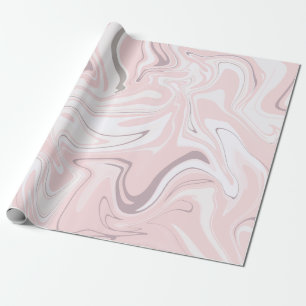 Elegant minimalist pink and white marble look wrapping paper