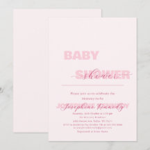 Elegant Minimalist Pink Gender Neutral Baby Shower