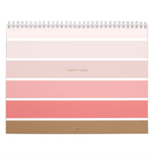 Elegant Minimalist Pink Stripes  Calendar