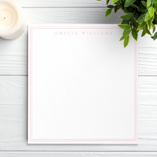 Elegant Minimalist Pink Two Border Notepad