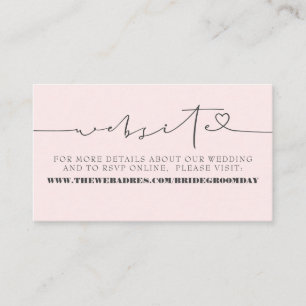 Elegant Minimalist Pink Wedding Website Enclosure Card