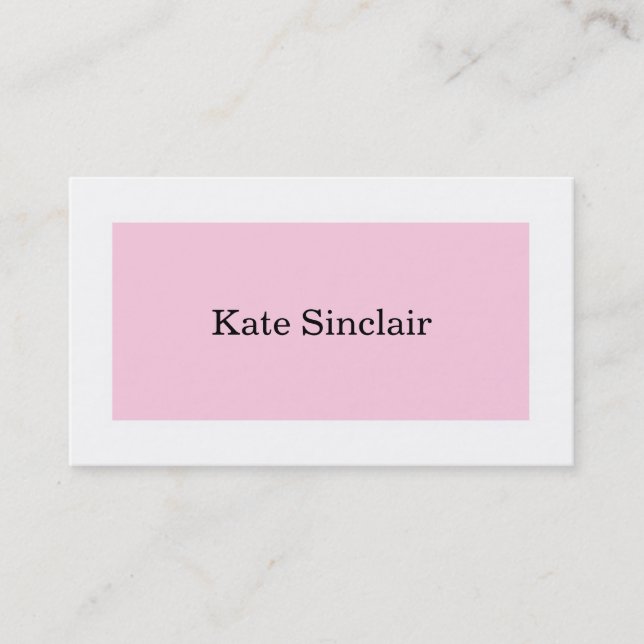 Elegant Minimalist Pink White Consultant Business Card (Front)