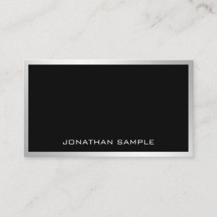 Elegant Minimalist Plain Modern Trendy Silver Business Card