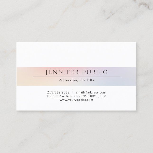 Elegant Minimalist Plain Professional Modern Colou Business Card (Front)