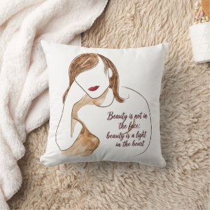 Elegant Minimalist Portrait with Quote Cushion