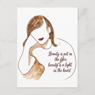 Elegant Minimalist Portrait with Quote Postcard