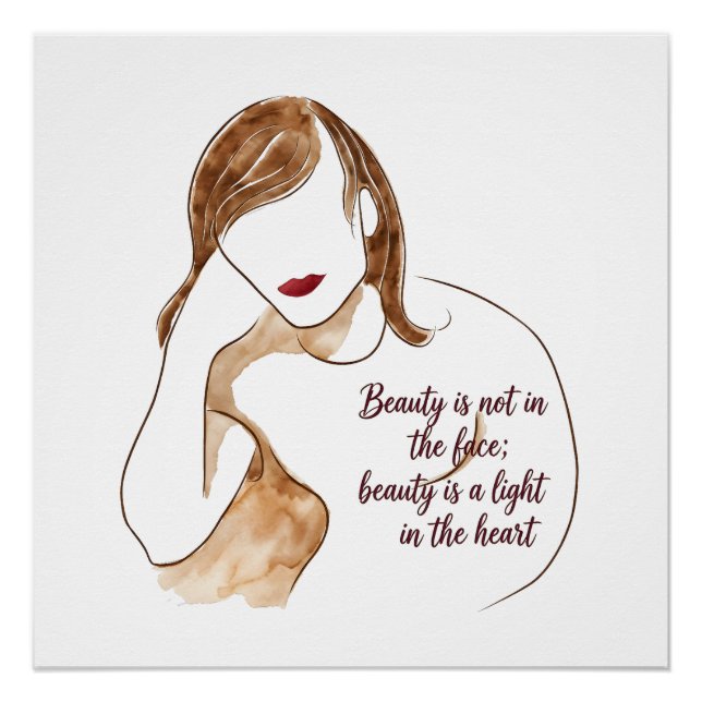Elegant Minimalist Portrait with Quote Poster (Front)
