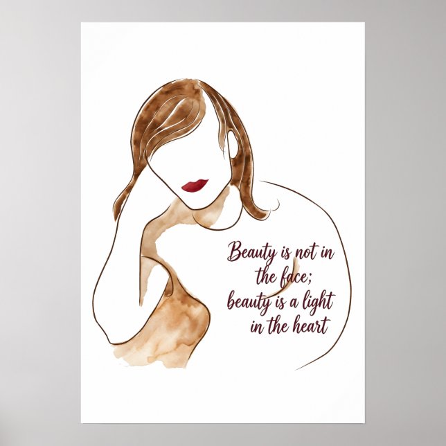 Elegant Minimalist Portrait with Quote Poster (Front)