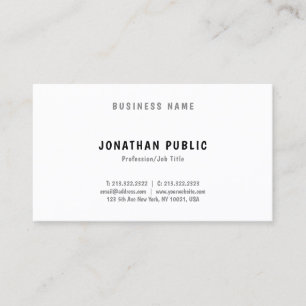 Elegant Minimalist Pretty Smart Plain Trendy Business Card