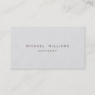 ELEGANT MINIMALIST PROFESSIONAL PAPER PLATINUM BUSINESS CARD