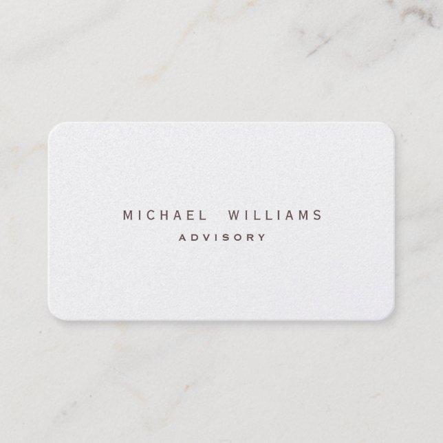 ELEGANT MINIMALIST PROFESSIONAL PAPER PLATINUM BUSINESS CARD (Front)