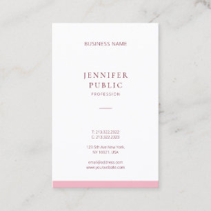 Elegant Minimalist Professional Pink Modern Plain Business Card