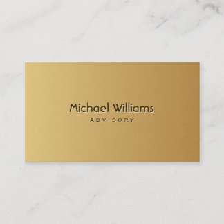 ELEGANT MINIMALIST PROFESSIONAL SIMPLE GOLD METAL BUSINESS CARD