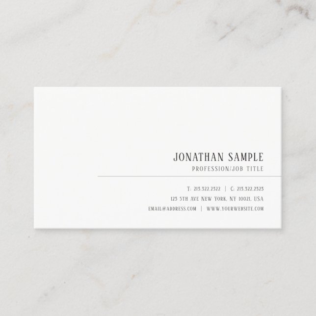 Elegant Minimalist Professional Template Modern Business Card (Front)