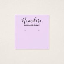 Elegant minimalist purple earring display card