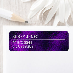 Elegant Minimalist Purple Metallic Return Address