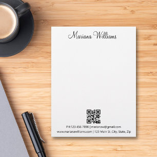 elegant minimalist qr code business custom letterhead