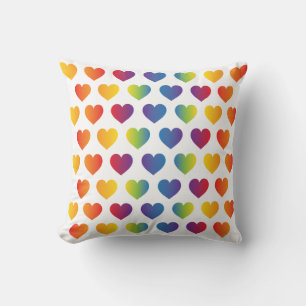 Elegant Minimalist Rainbow Heart Design Cushion