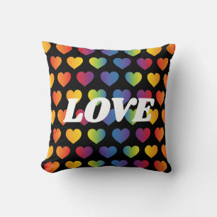 Elegant Minimalist Rainbow Heart Design Cushion