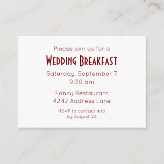 Elegant Minimalist Red Wedding Event Invitation