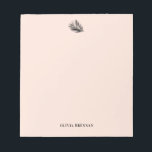 Elegant Minimalist Refined palm Leaf Cream Design Notepad<br><div class="desc">Elegant Minimalist Refined palm Leaf Cream Design with name</div>