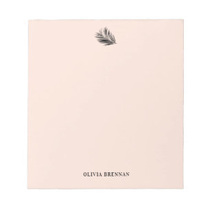 Elegant Minimalist Refined palm Leaf Cream Design Notepad