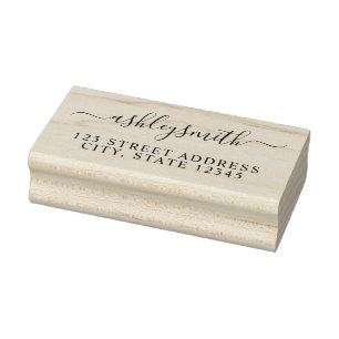 Elegant Minimalist Return Address Rubber Stamp