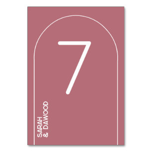 Elegant Minimalist Rose Gold White Muslim Wedding Table Number