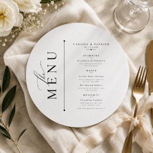 Elegant Minimalist Round Wedding Menu Template