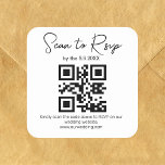 elegant minimalist rsvp qr code wedding  square sticker<br><div class="desc">modern minimalist rsvp qr code wedding  sticker</div>