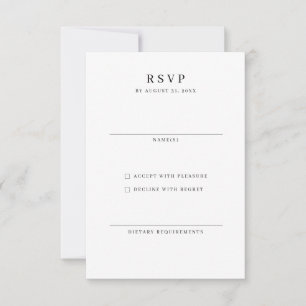 Elegant minimalist RSVP Reply Card
