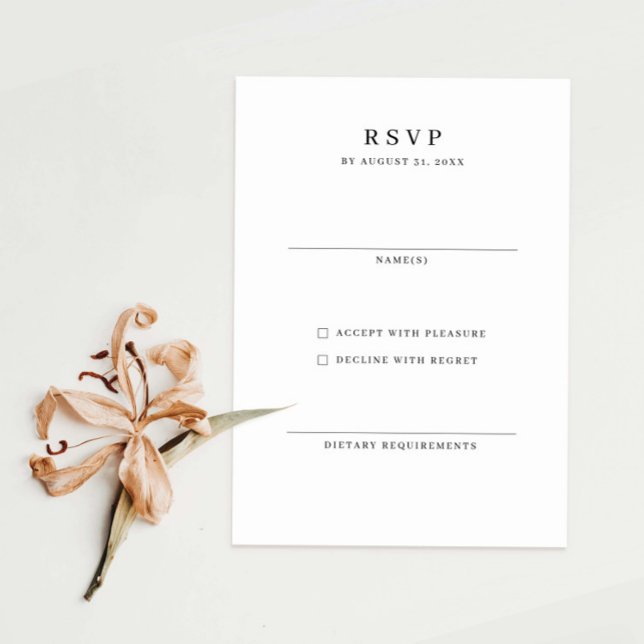 Elegant minimalist RSVP Reply Card (Creator Uploaded)