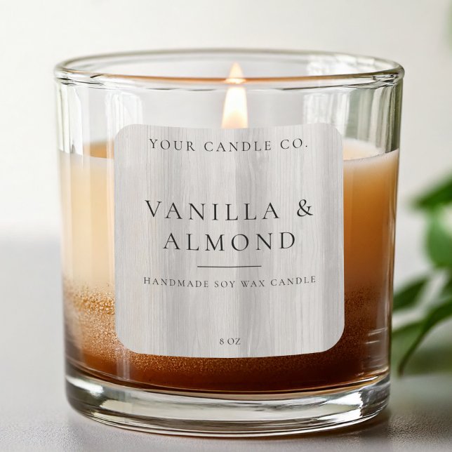 Elegant Minimalist Rustic Wood Candle Label (Creator Uploaded)