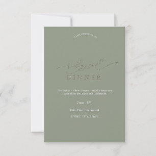 Elegant Minimalist Sage Green Rehearsal Dinner   Invitation