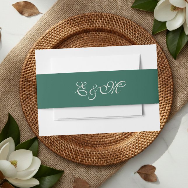 Elegant Minimalist Sage Green Wedding Belly Band Invitation Belly Band (Elegant Minimalist Sage Green Wedding Belly Band)