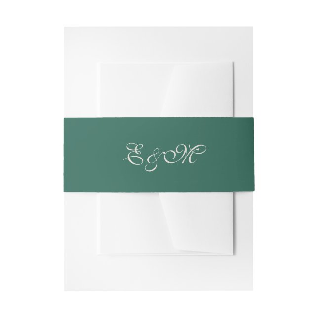Elegant Minimalist Sage Green Wedding Belly Band Invitation Belly Band (Front Example)