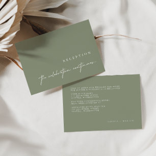 Elegant Minimalist Sage Wedding Enclosure Cards