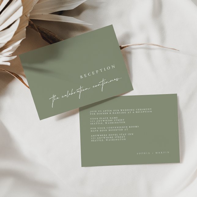 Elegant Minimalist Sage Wedding Enclosure Cards (Creator Uploaded)