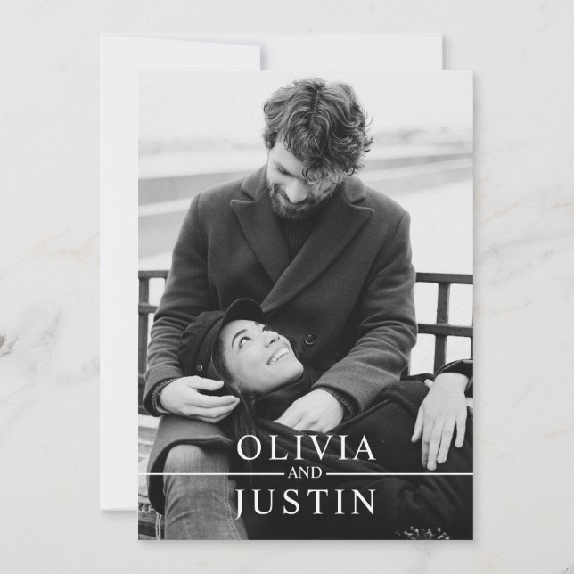 Elegant Minimalist Save the Date Invitation (Back)