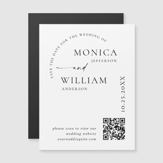 Elegant Minimalist Save the Date Magnetic Card (Front/Back)