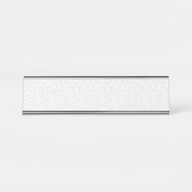 Elegant Minimalist School Pattern Desk Name Plate (Front)