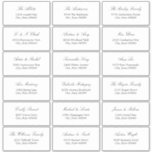 Elegant Minimalist Script 18 Guest Address Labels<br><div class="desc">Featuring eighteen individual labels that are easy to personalise online before ordering, this sticker sheet makes it easy to beautifully address envelopes for guest invitation / Thank You stationery. Each label has black text on a white background (or a clear background if you choose "Glossy Transparent" for the media rather...</div>