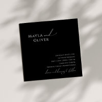 Elegant Minimalist Script | Black Square Wedding