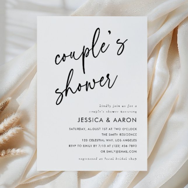 Elegant Minimalist Script Couple's Shower Invitation (Creator Uploaded)