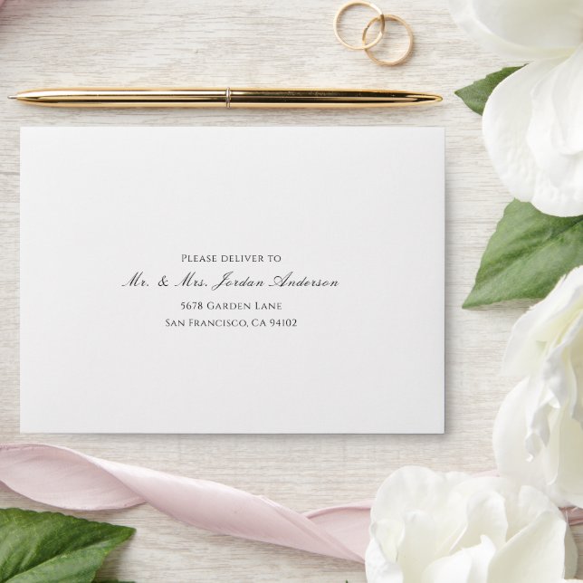 Elegant Minimalist Script Custom Address Envelope (Wedding)
